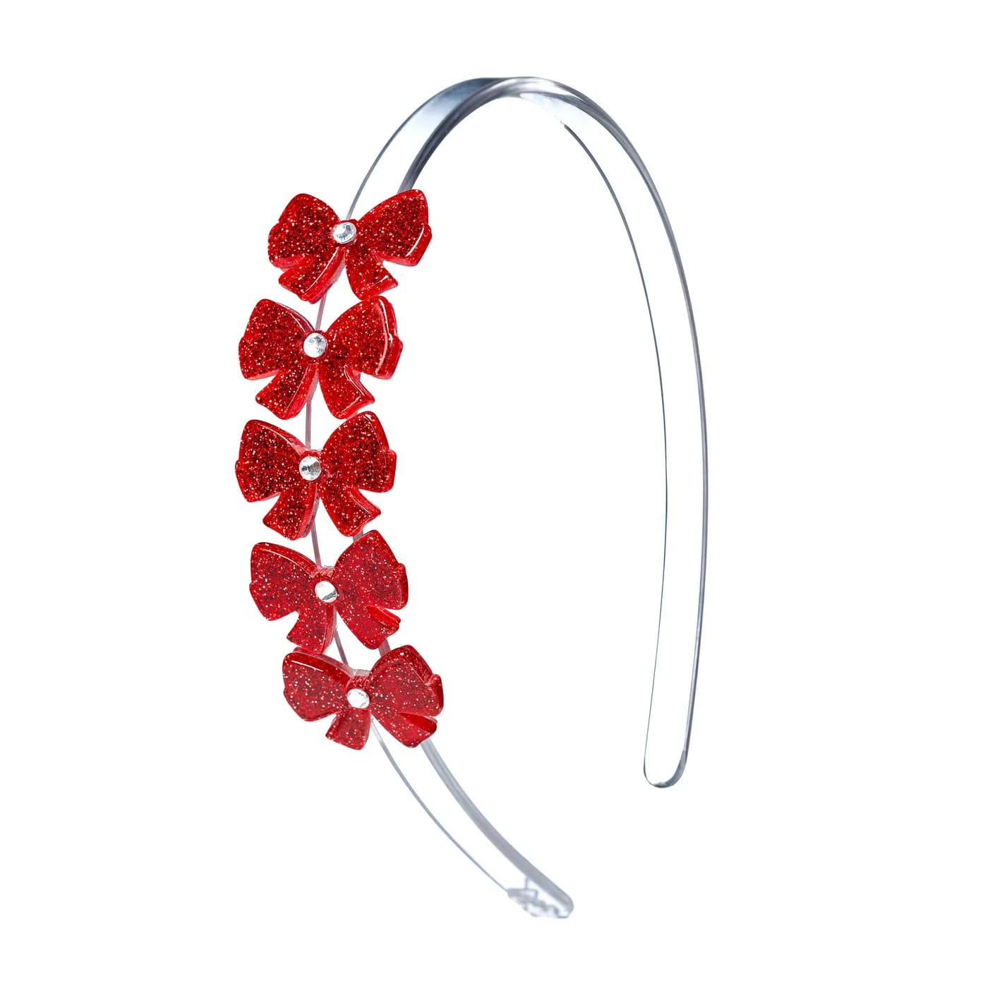 Diadema Lazo Rojo con Brillantina