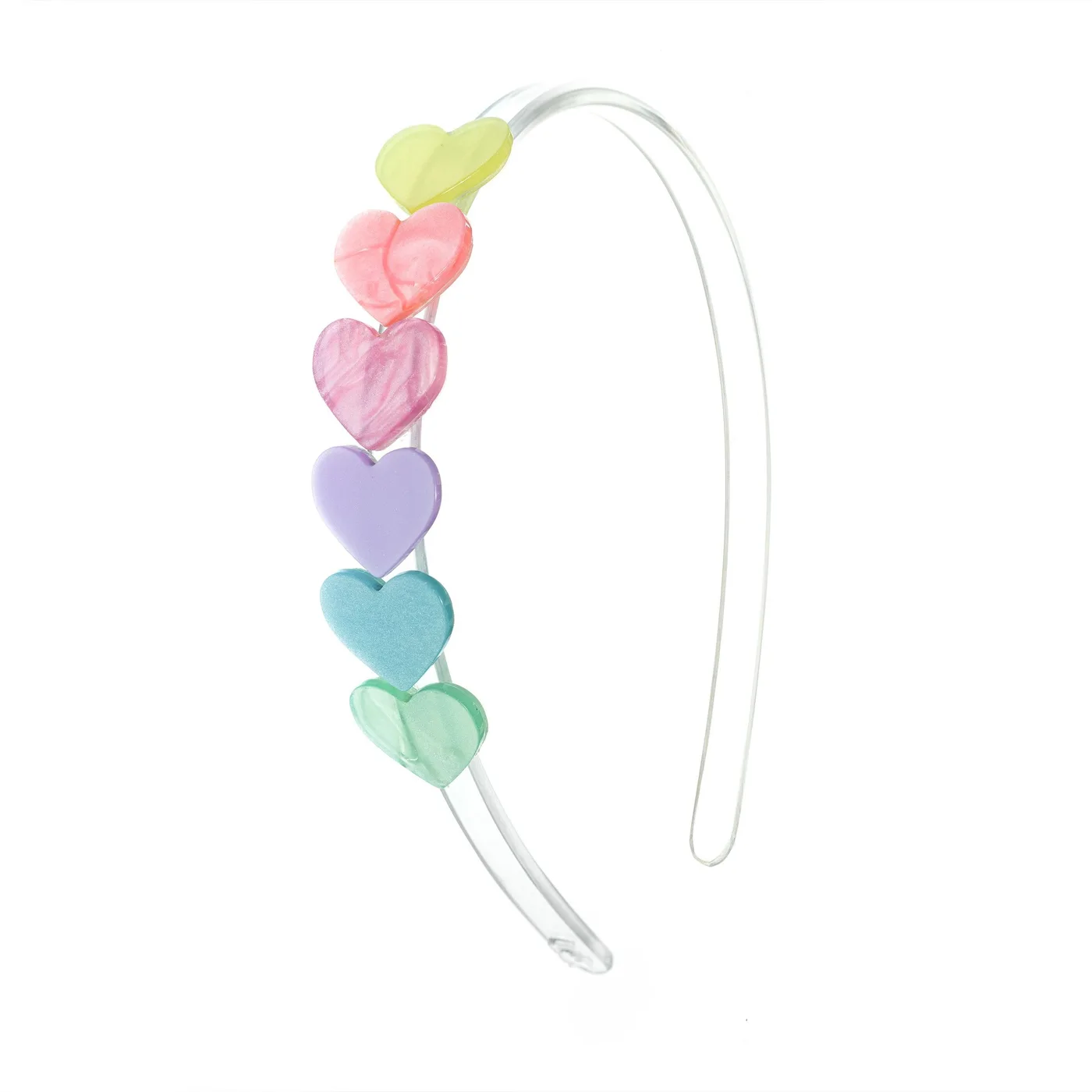 Diadema Corazones Perlados Pastel