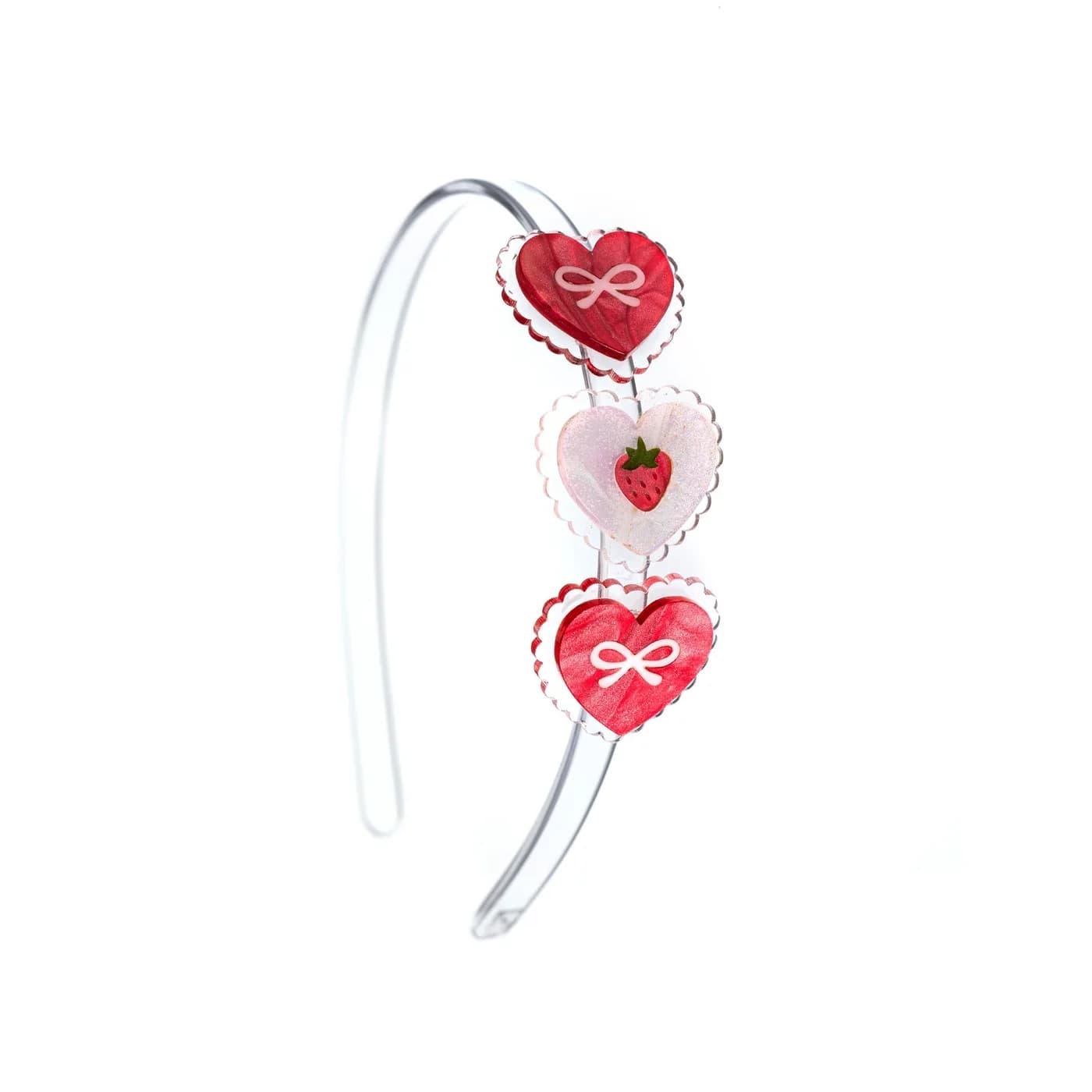 Diadema Corazones y Fresas con Perlas