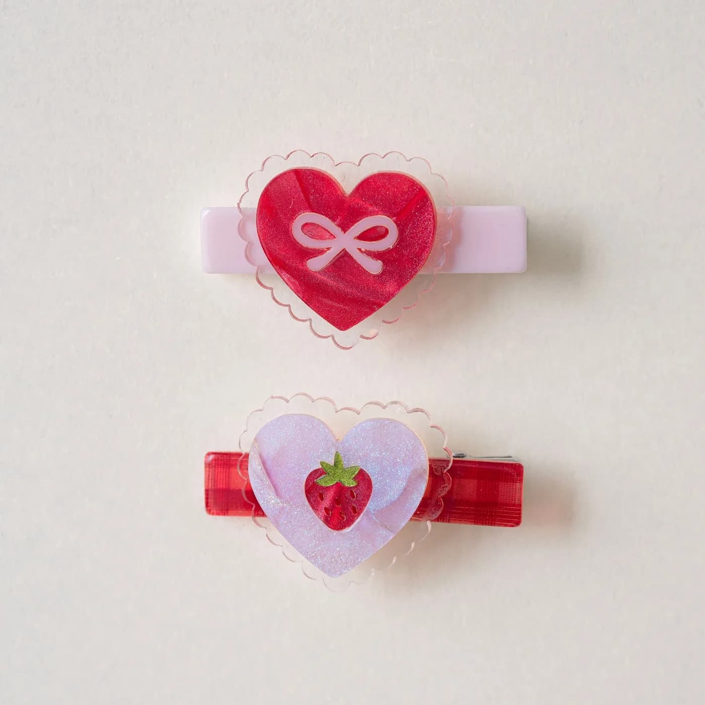 Ganchos Corazones y Fresas con Perlas