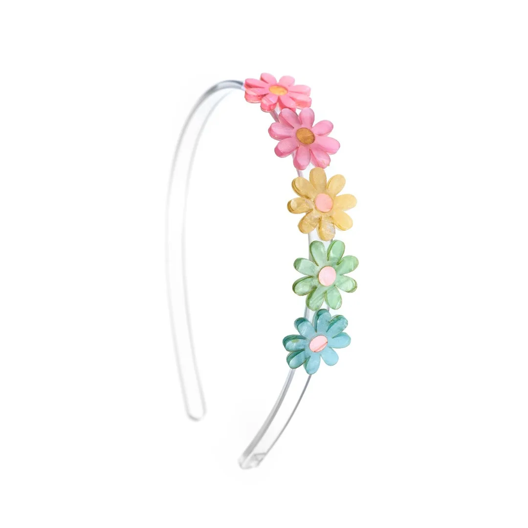 Diadema Margaritas Pastel con Perlas