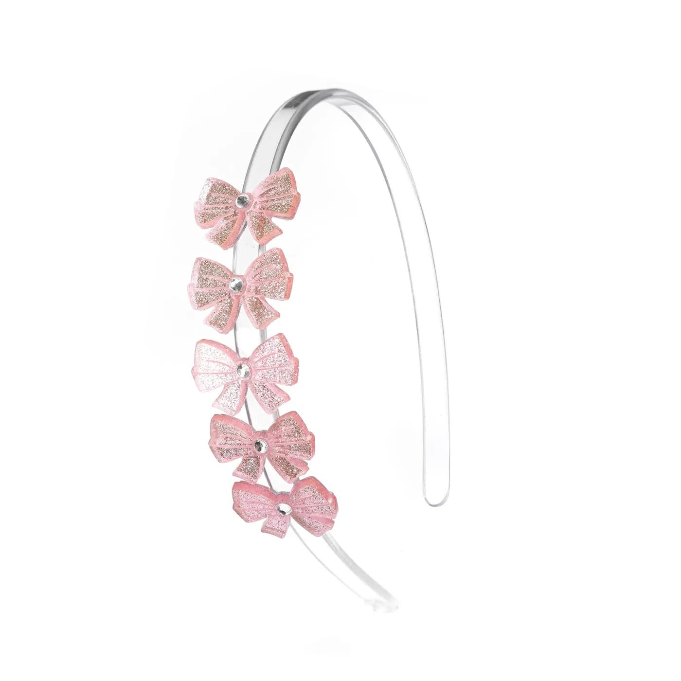 Diadema Lazo Rosado con Brillantina