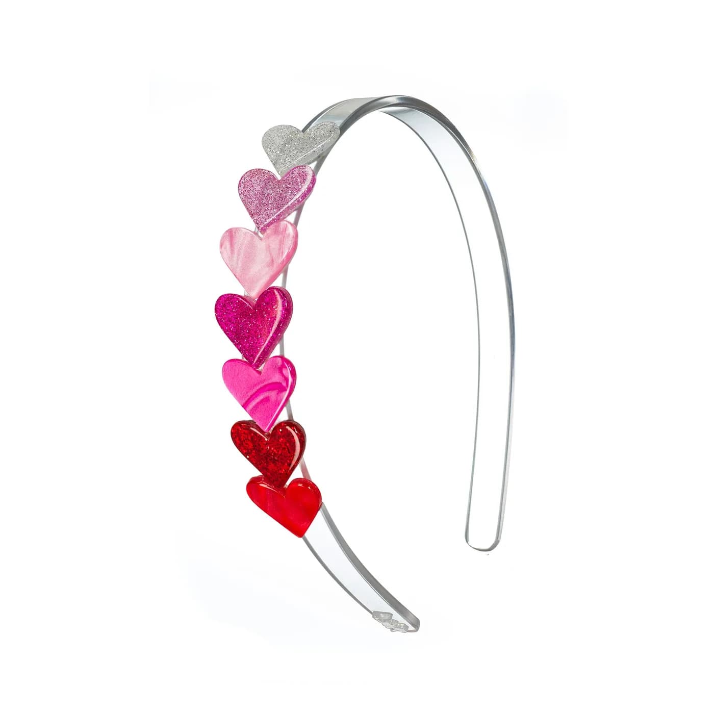 Diadema Corazones Mini Rojos con Brillantina