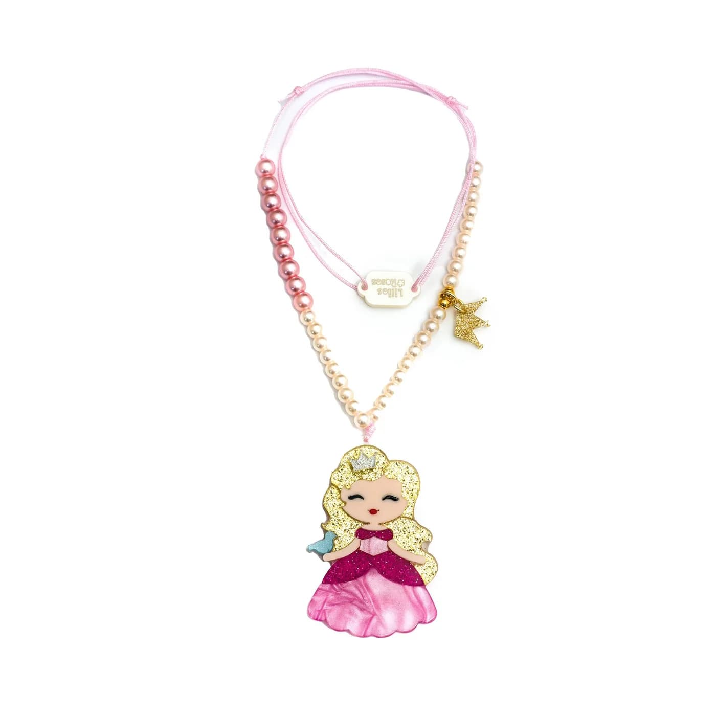 Collar Muñequita Vestido Rosado Claro